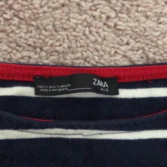 Zara navy and white stripped top size S - Picture 2 of 2
